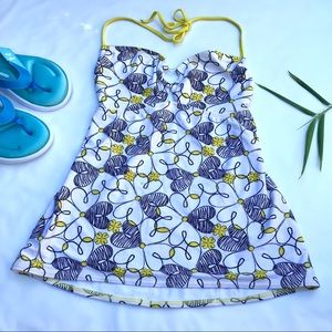 Personal Identity Bikini Top Tankini White Black Floral